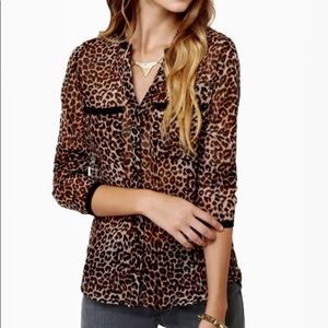 Olive & oak leopard blouse